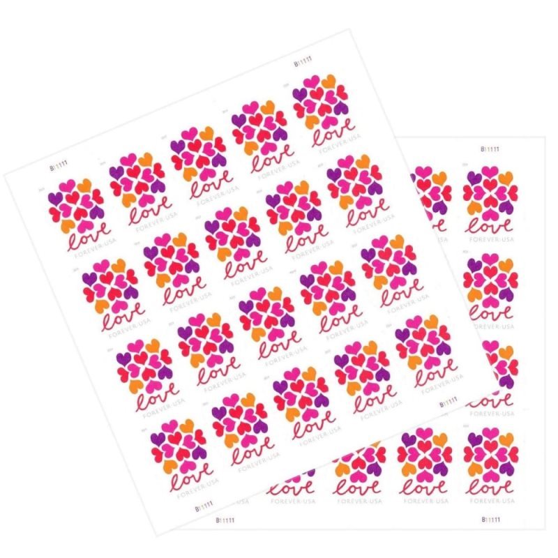 2019 Hearts Blossom Love US Forever Stamps Sheet of 20