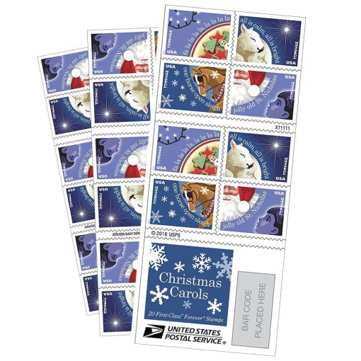 2017 Forever Stamps First Class Postage Stamps Christmas Carols