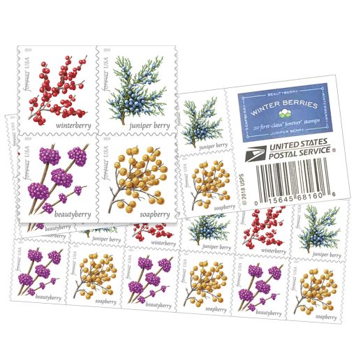 2019 Forever Stamps First Class Postage Stamps Winter Berries