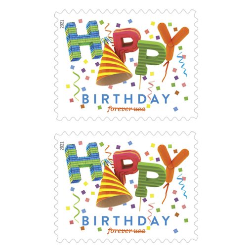 2021 Forever Stamps First Class Postage Stamps Happy Birthday