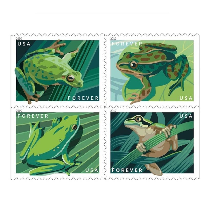 2019 Forever Stamps First Class Postage Stamps Frogs