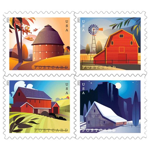 2021 Forever Stamps Postcards Stamps Barn