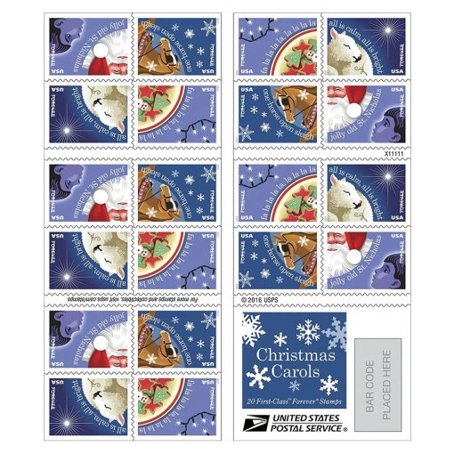2017 Forever Stamps First Class Postage Stamps Christmas Carols