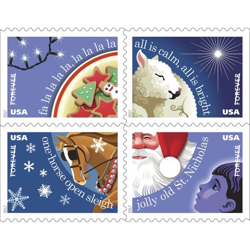 2017 Forever Stamps First Class Postage Stamps Christmas Carols