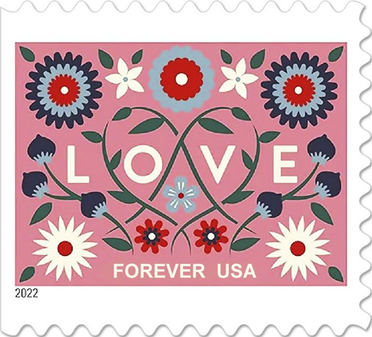 Forever Stamps First Class Postage Stamps Love 2022