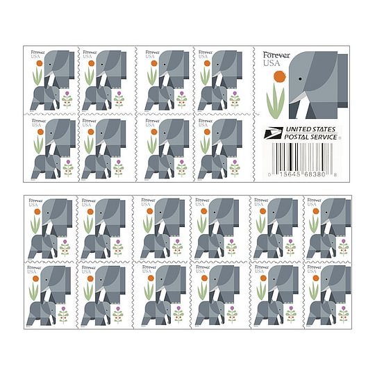 2022 Elephants Forever Stamps First Class Postage Stamps