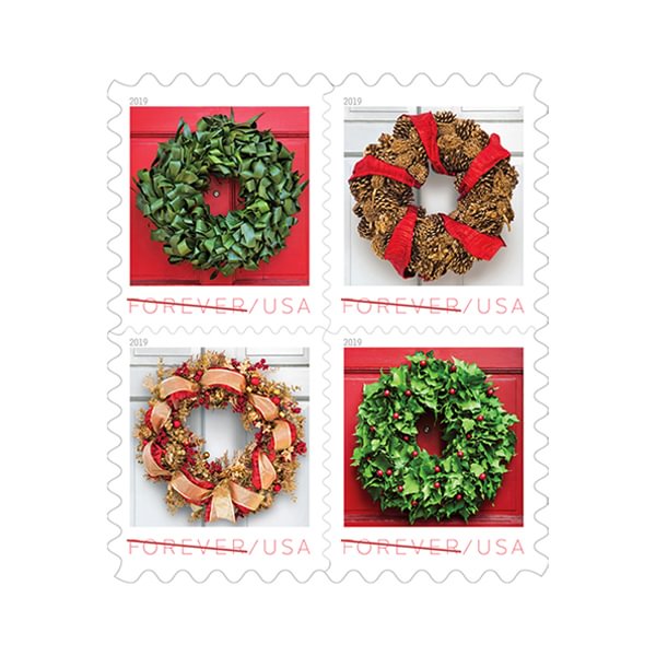 2019 Holiday Wreaths Stamp Postage Stamps