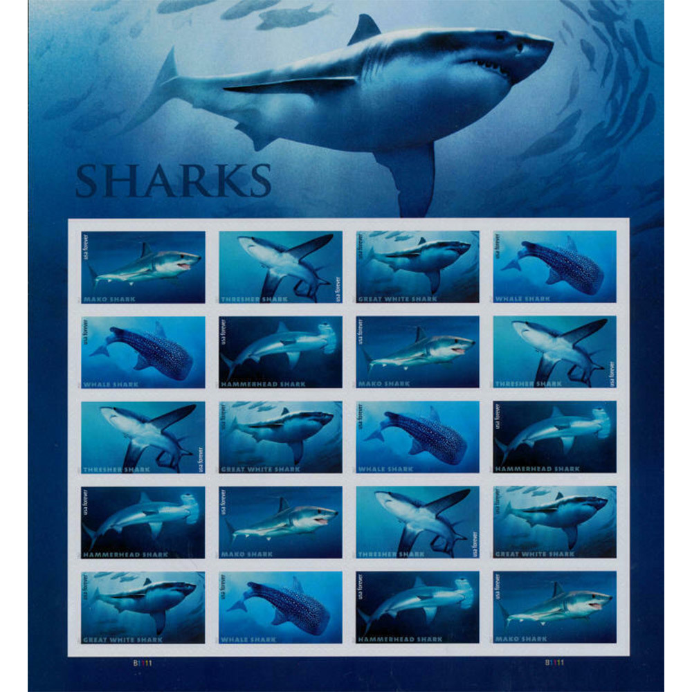 2017 Forever Stamps First Class Postage Stamps Sharks