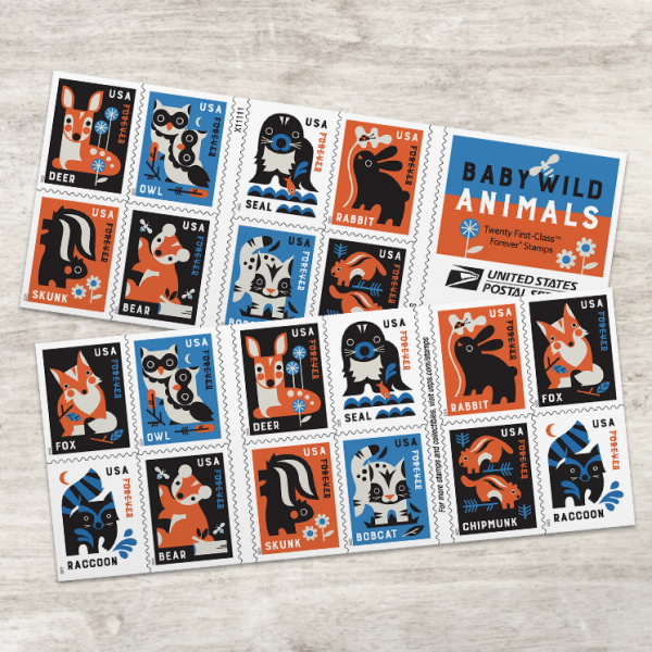Baby Wild Animals Stamps 2025